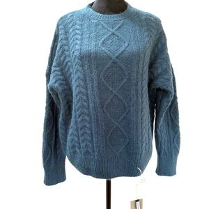 Getting Grown Women's Soft Cable Knit Sweater - Blue
